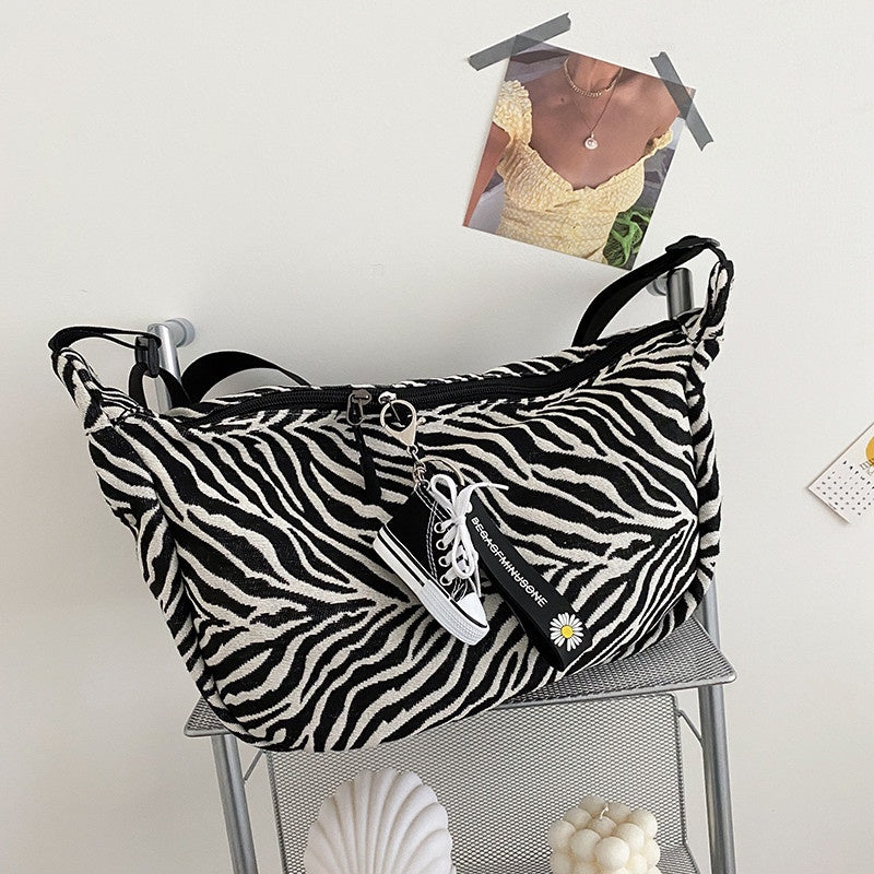 Canvas Large Bag Women's New Trendy Net Red Fashion Large-Capacity Shoulder Bag All-Match Ins Messenger Tote Bag