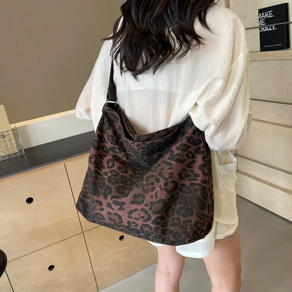 Leopard Adjustable Strap Tote Bag-AURA REGALIA 
