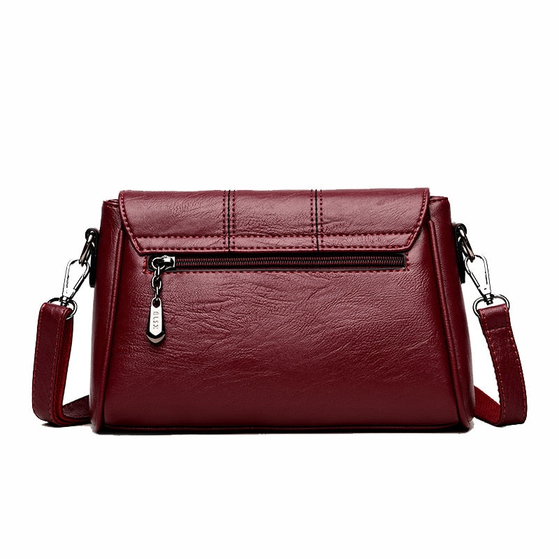 Soft Crossbody Bags For Women Pu Leather Handbags Designer Women Shoulder Bags High Quality Solid Women Messenger Bags-AURA REGALIA 