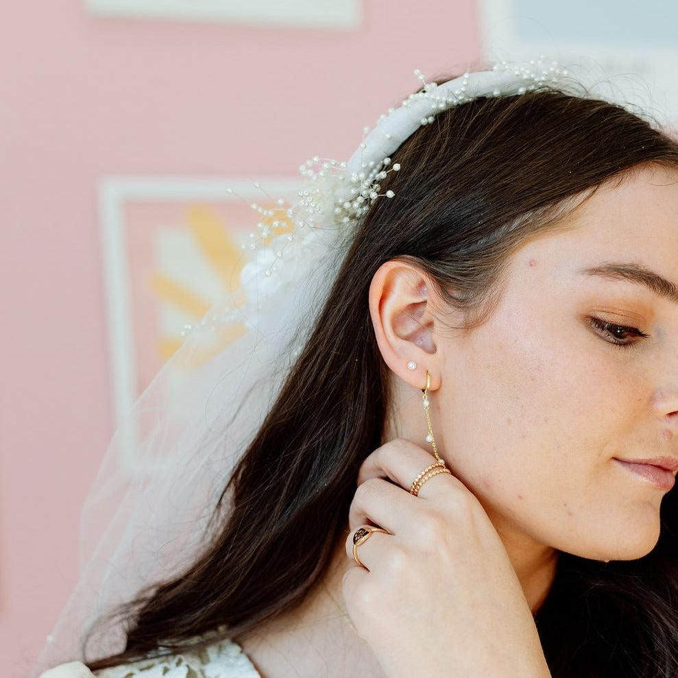 Sailor Pearl Studs-AURA REGALIA 