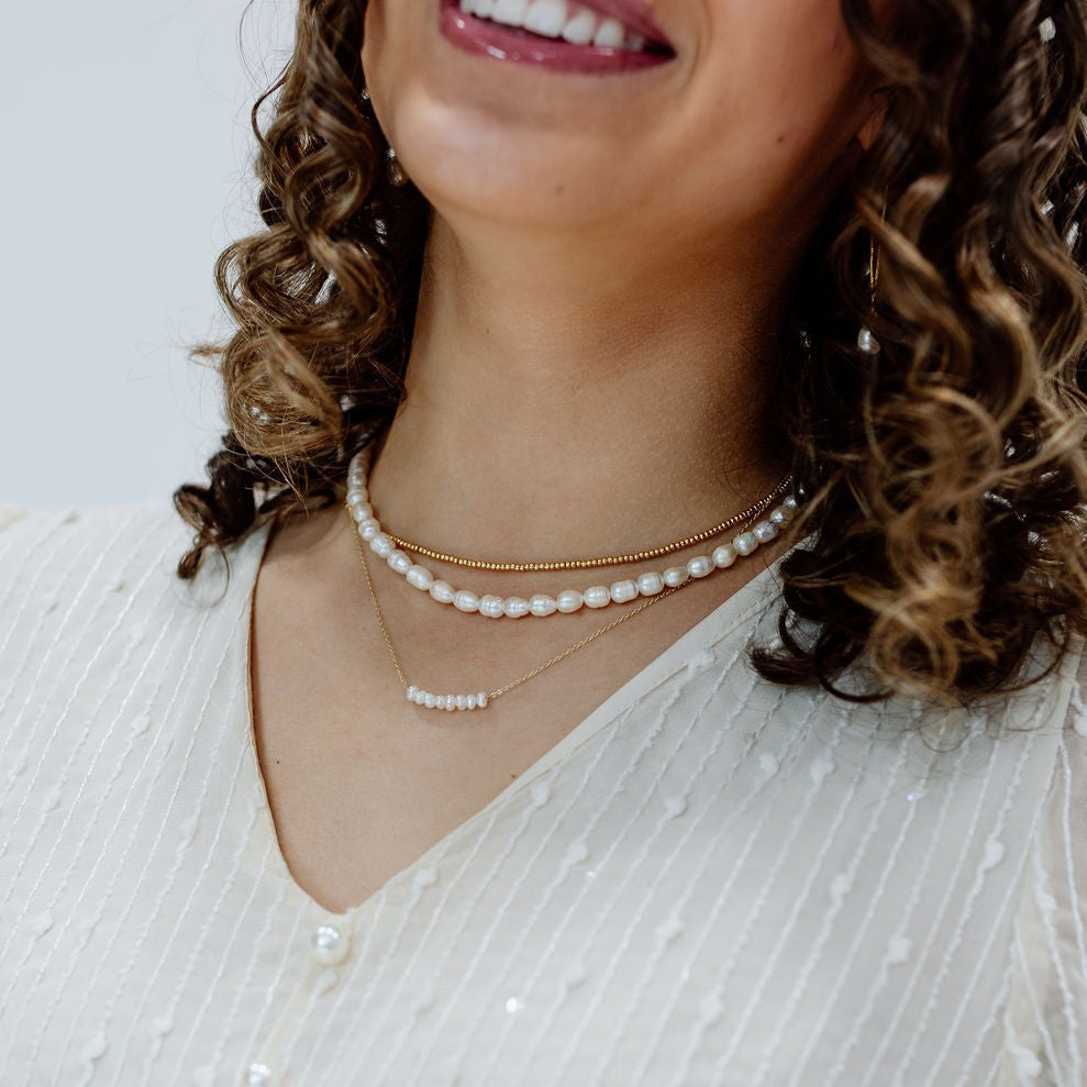 Staci Gold Filled Bead Necklace-AURA REGALIA 