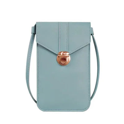Women's crossbody bag Pu leather touch screen mobile wallet female retro student buckle shoulder bag purses and handbags torebka-AURA REGALIA 