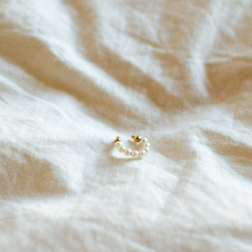 Princess Gold Filled Pearl Ear Cuff-AURA REGALIA 