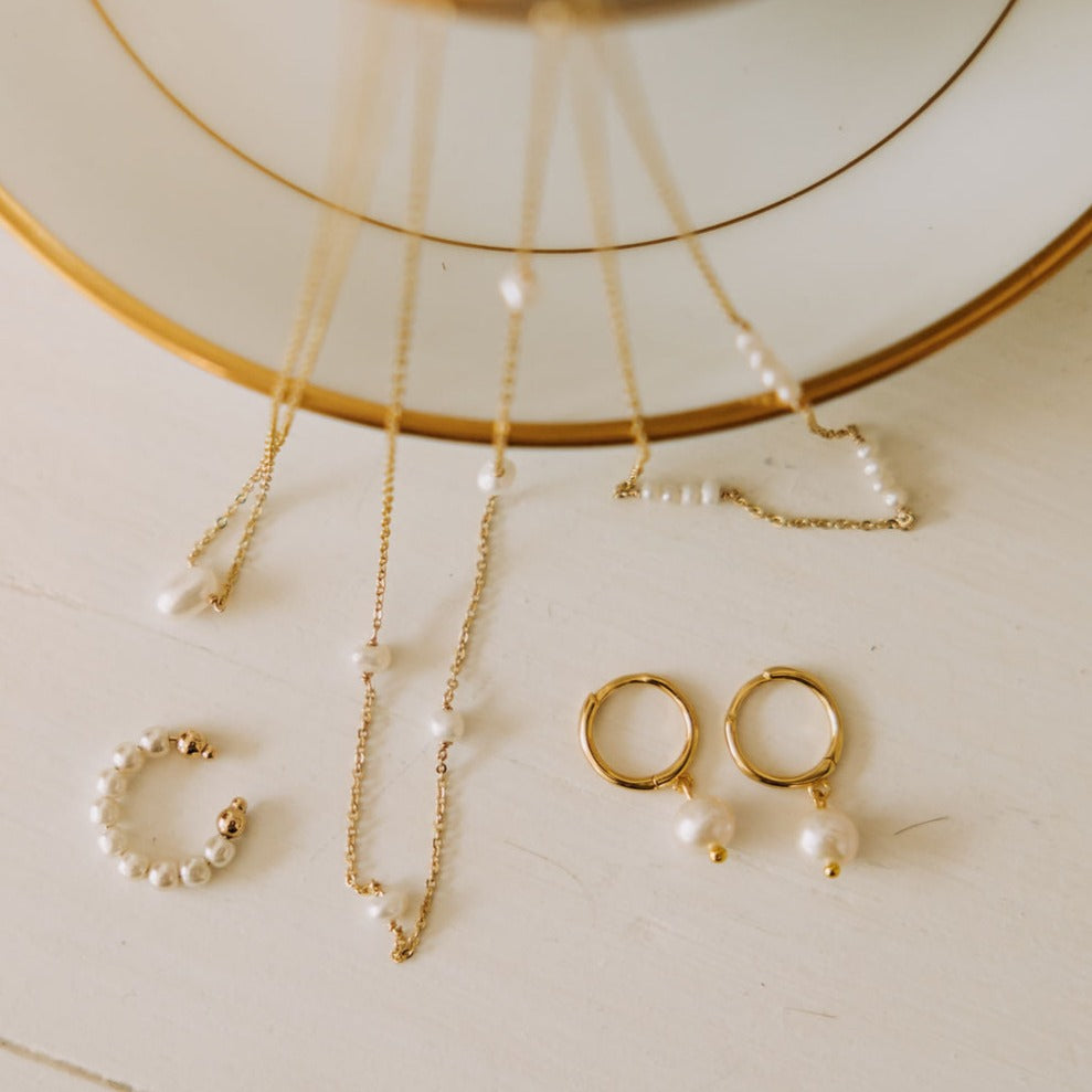 Bondi Pearl Earrings-AURA REGALIA 