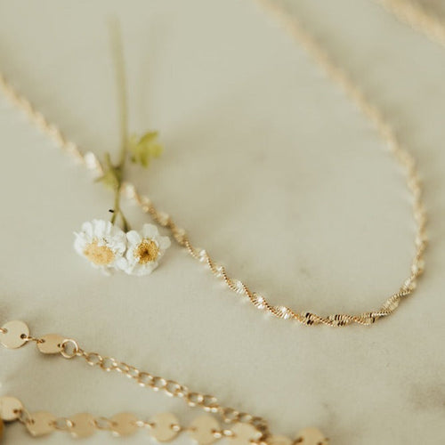 Amelia Gold Filled Twist Necklace-AURA REGALIA 
