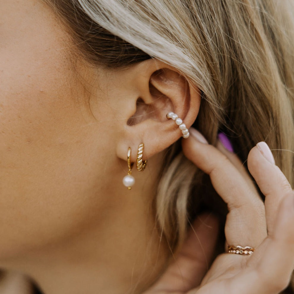Bondi Pearl Earrings-AURA REGALIA 