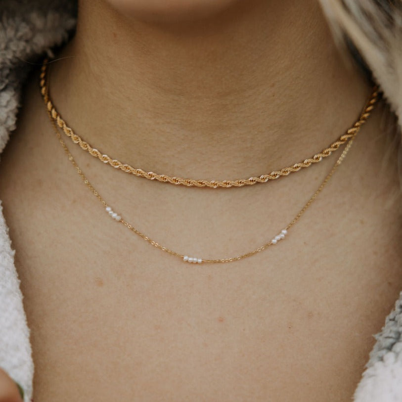 Naomi Gold Filled Rope Necklace-AURA REGALIA 