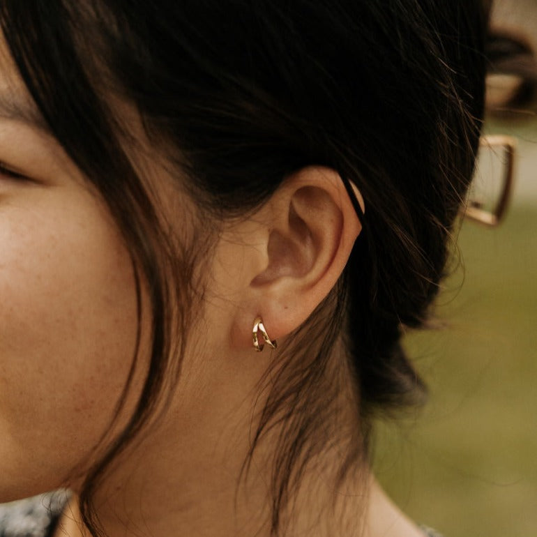 Sadie Double Band Hoops-AURA REGALIA 