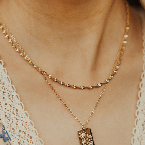 Amelia Gold Filled Twist Necklace-AURA REGALIA 