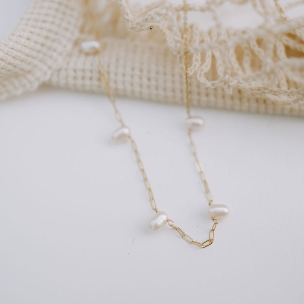 Adelaide Pearl Necklace-AURA REGALIA 