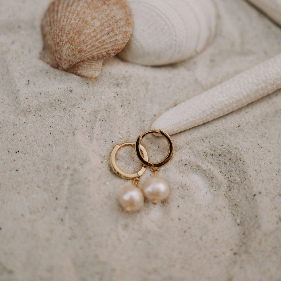 Bondi Pearl Earrings-AURA REGALIA 
