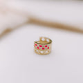 Pink & White Checkered Hoops-AURA REGALIA 
