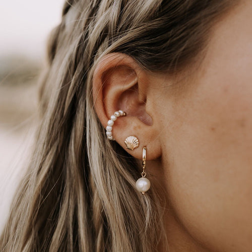 Bondi Pearl Earrings-AURA REGALIA 
