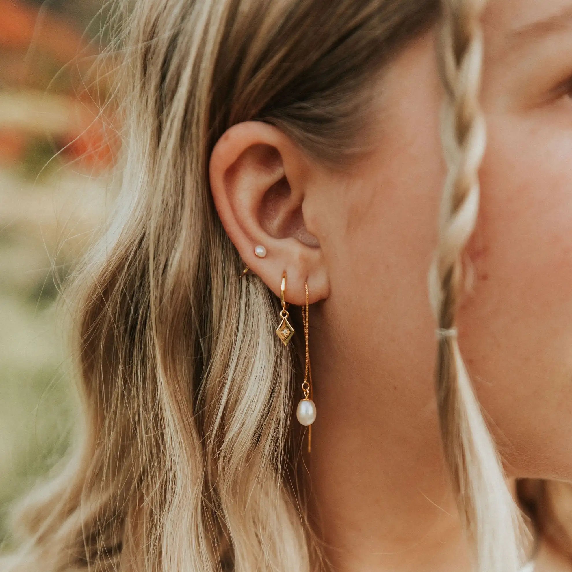 Sailor Pearl Studs-AURA REGALIA 