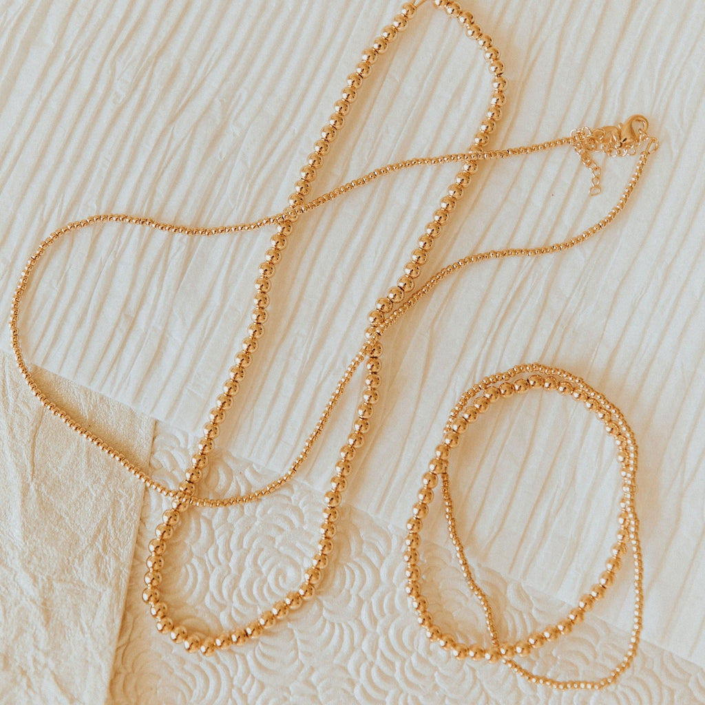 Staci Gold Filled Bead Necklace-AURA REGALIA 