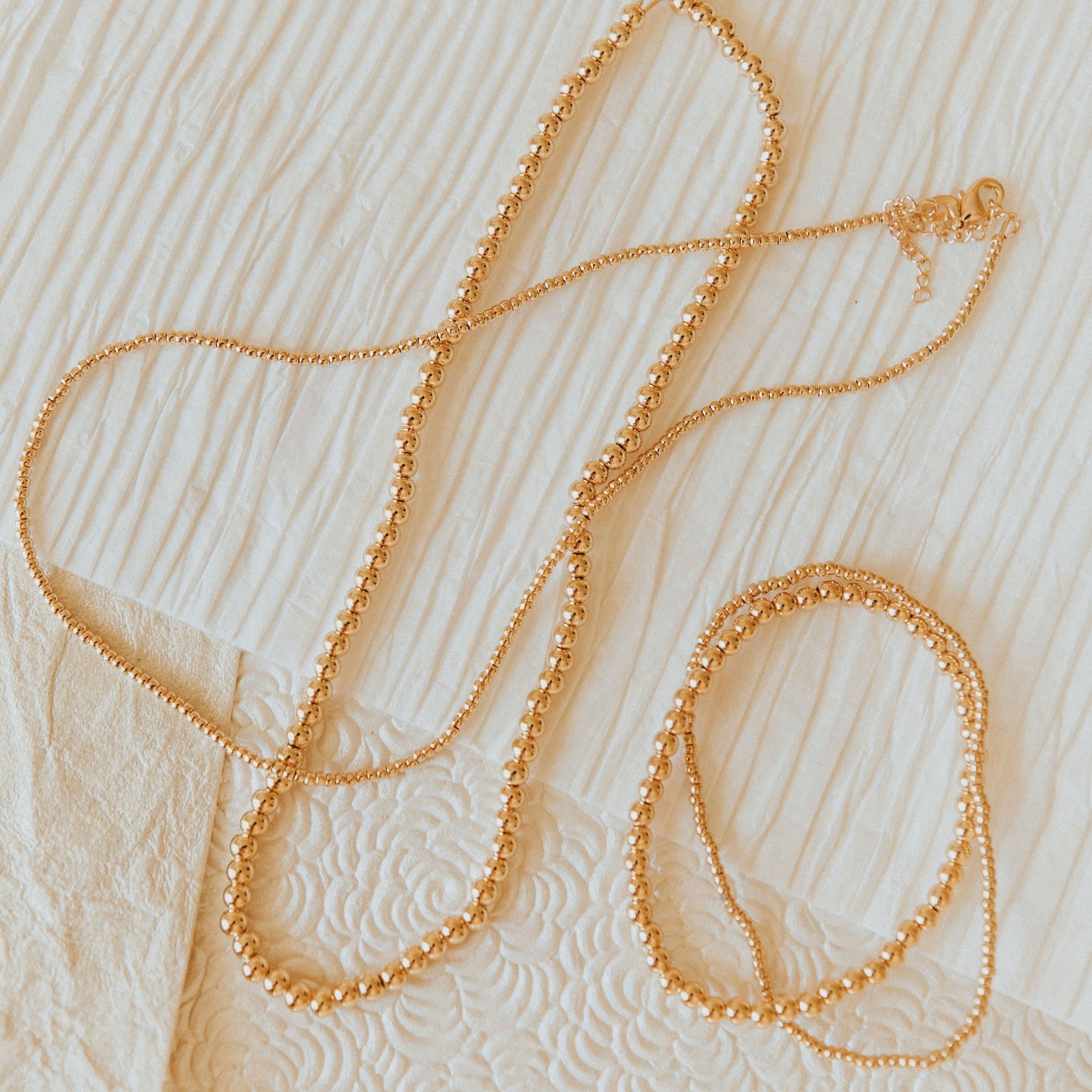 Staci Gold Filled Bead Necklace-AURA REGALIA 