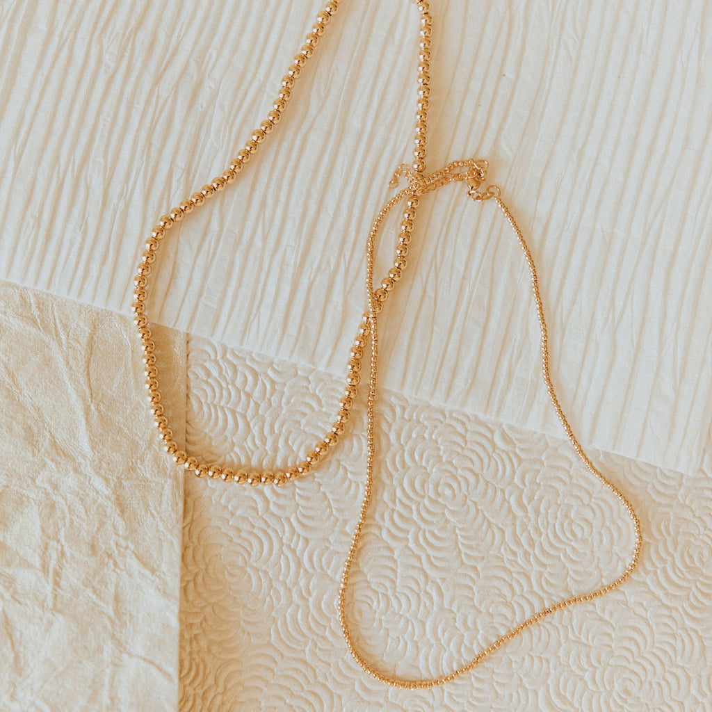 Staci Gold Filled Bead Necklace-AURA REGALIA 