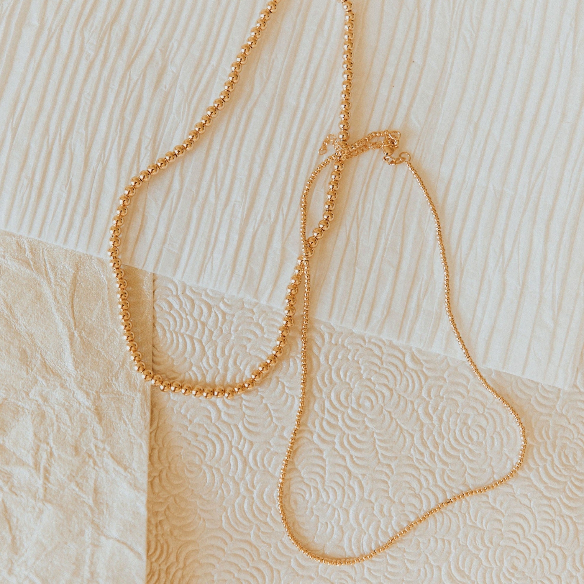 Staci Gold Filled Bead Necklace-AURA REGALIA 