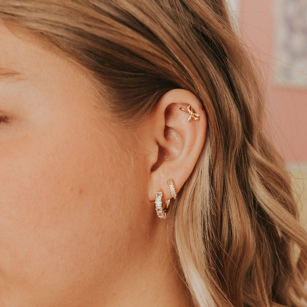 Charlotte Diamond Gold Filled Hoops-AURA REGALIA 