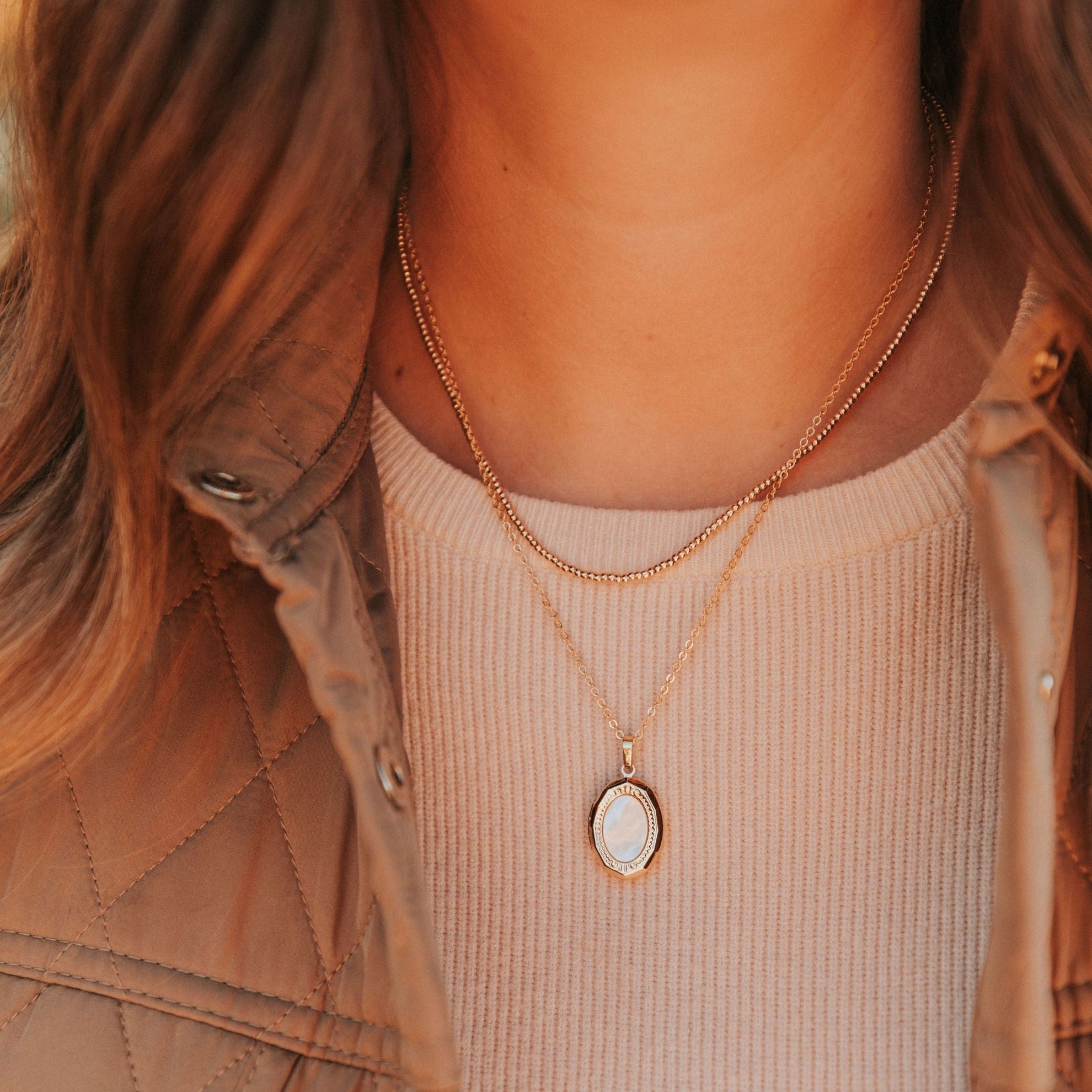 Staci Gold Filled Bead Necklace-AURA REGALIA 