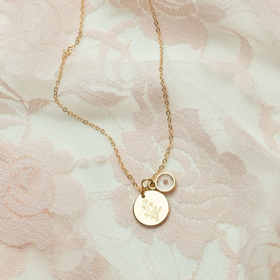 Wildflower Necklace with Mustard Seed-AURA REGALIA 