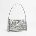 Silver Flap Clutch Purse