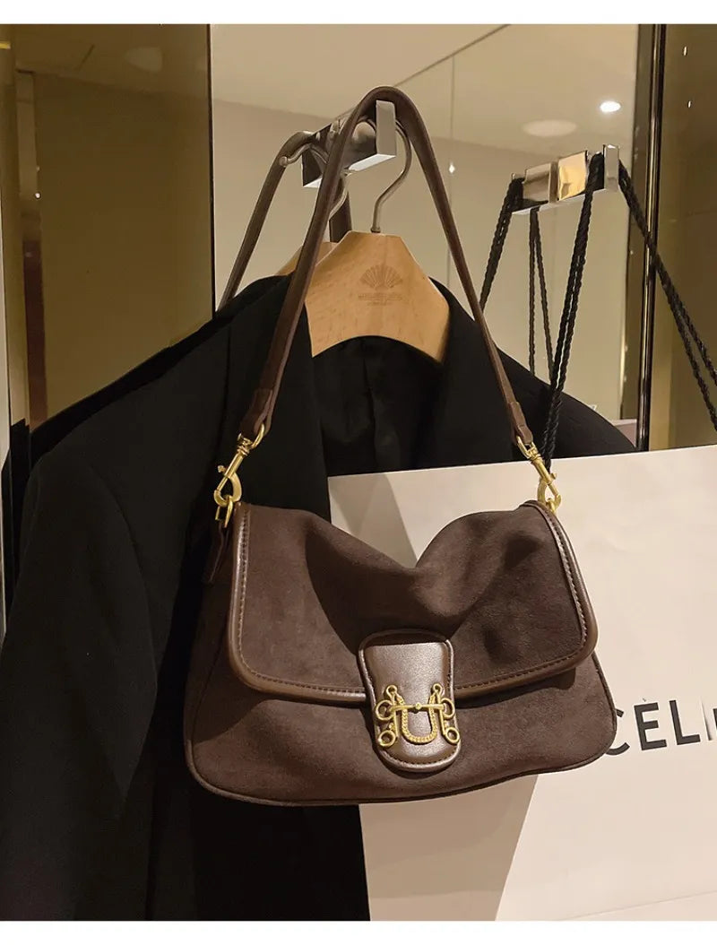 Women Suede Soft Leather Handbags Messenger