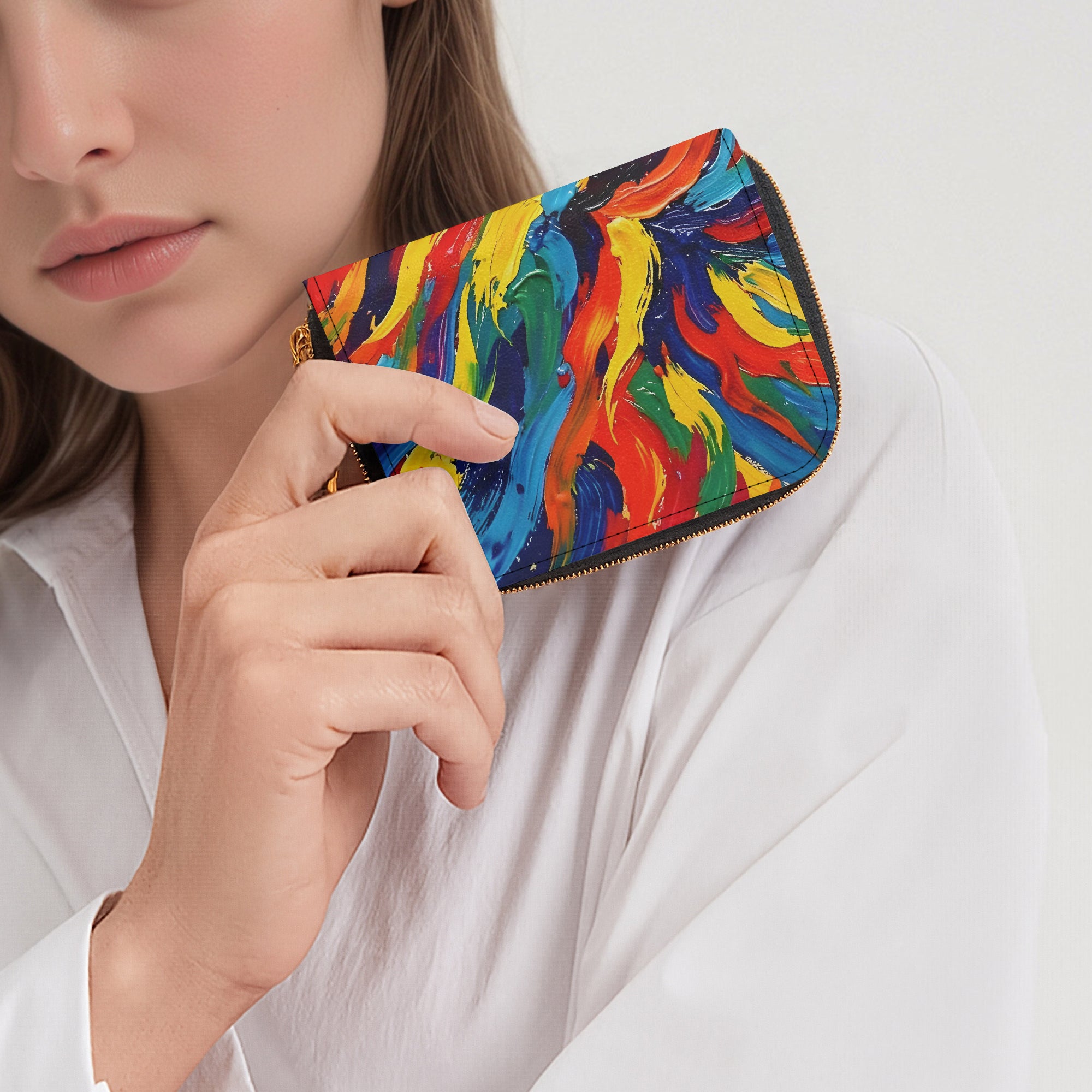 Bright Love Bifold Zipper Wallet | Aura Regalia-AURA REGALIA 