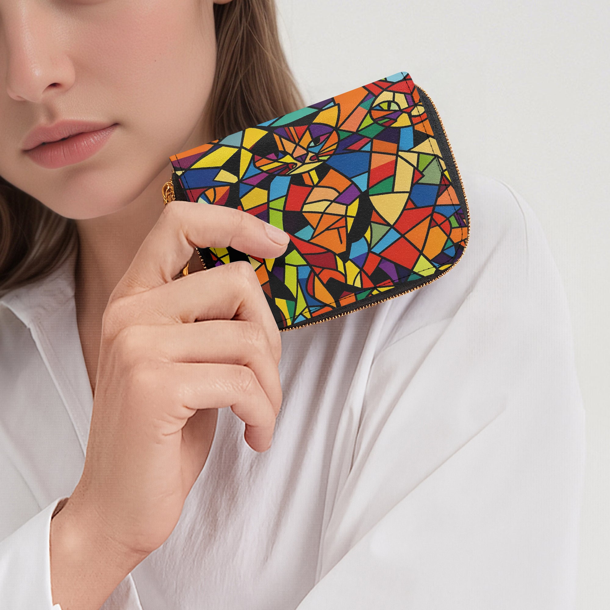 Three Little Kitties Bifold Zipper Wallet | Aura Regalia-AURA REGALIA 