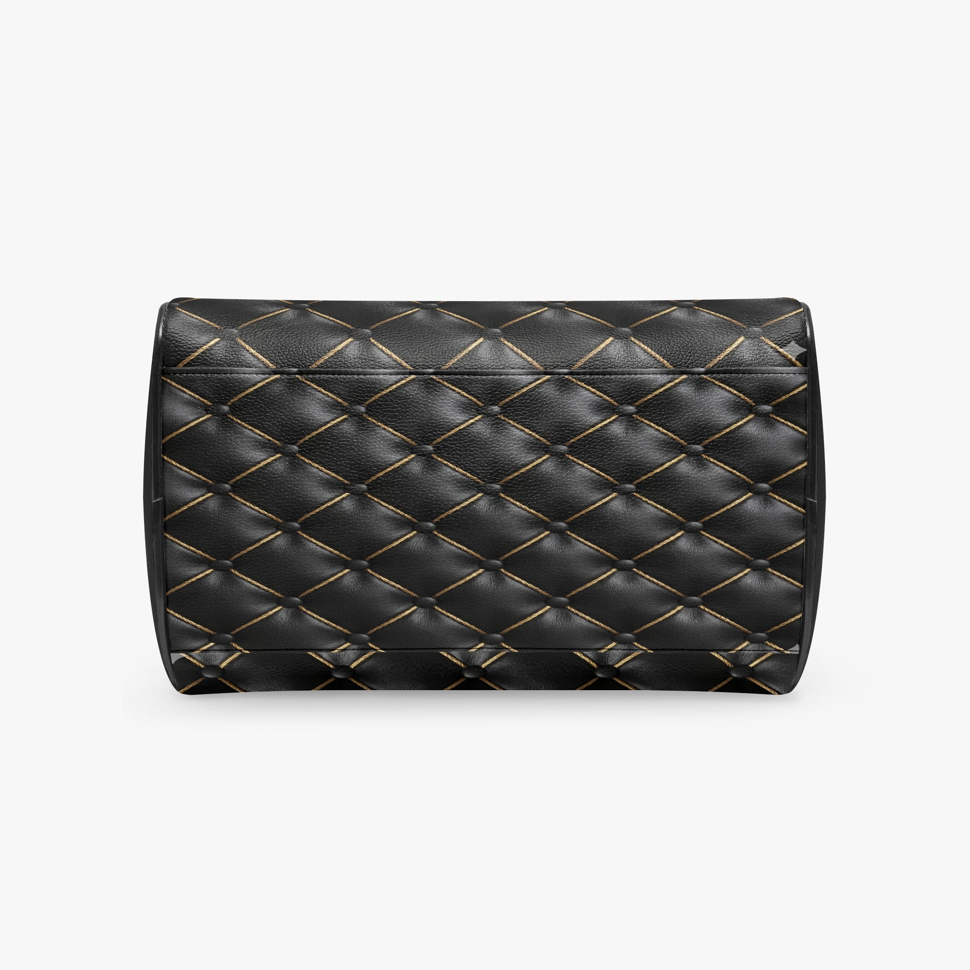Noir Quilted Faux Leather Satchel – Art Deco-AURA REGALIA 