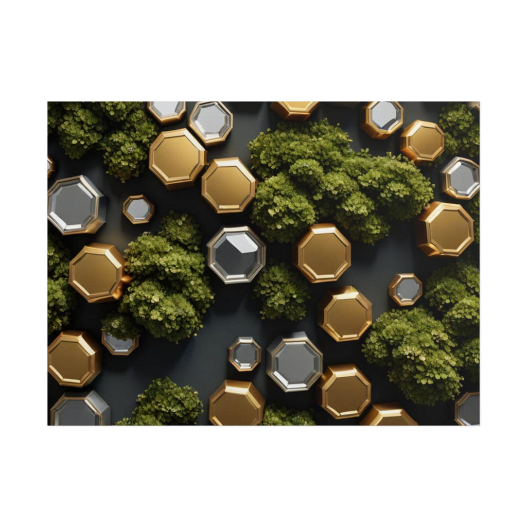 Geometric Moss Poster, Modern Giclée Wall Art