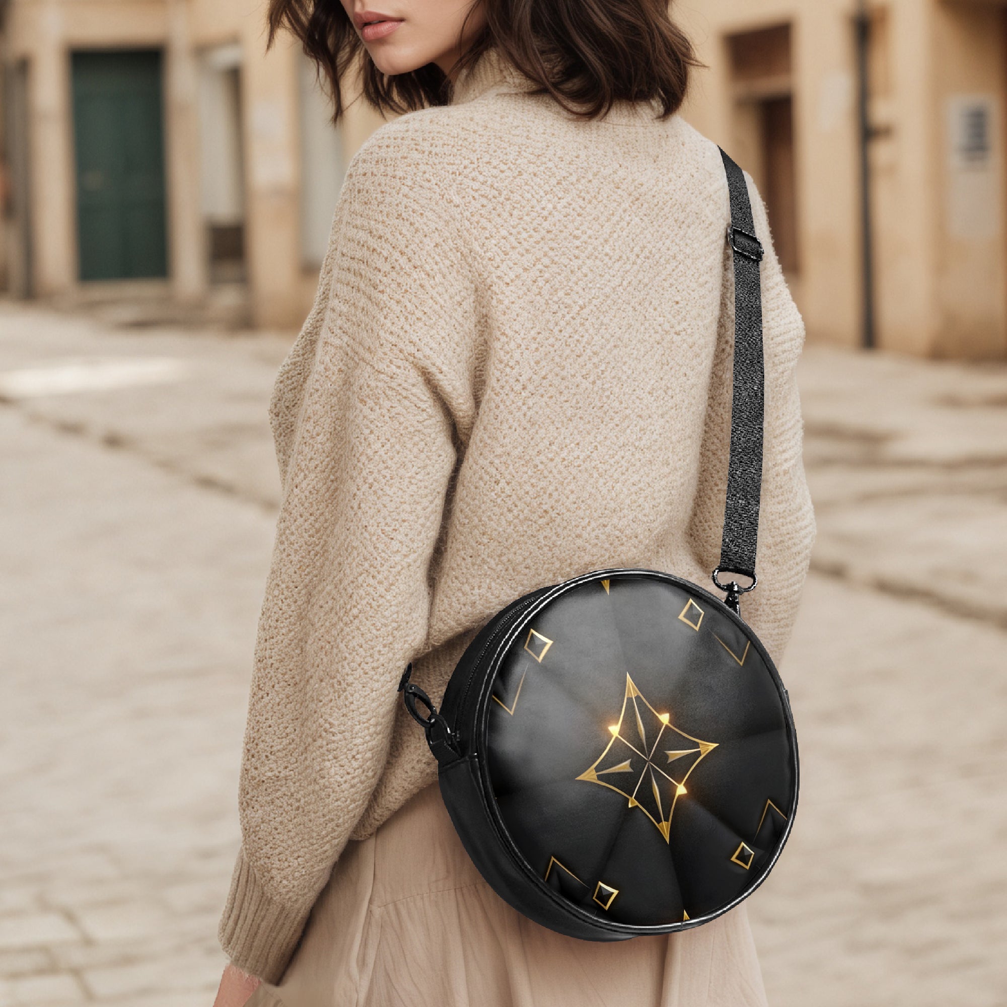 Noir Orbit Mini Backpack – Art Deco Capsule | Aura Regalia-AURA REGALIA 