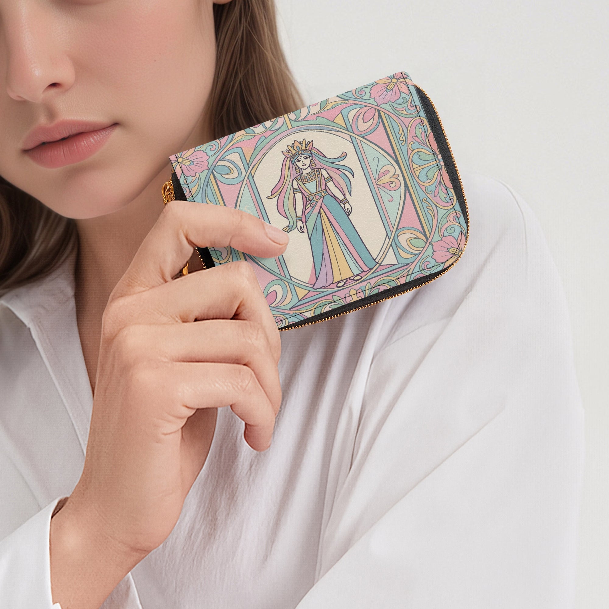 Queen Berenice Bifold Zipper Wallet | Aura Regalia-AURA REGALIA 