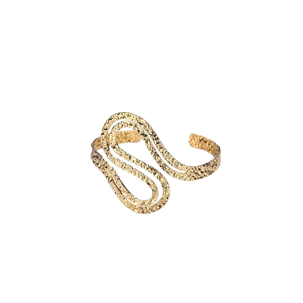 Womens Luxury High-end C-shaped Geometric Open Bangle