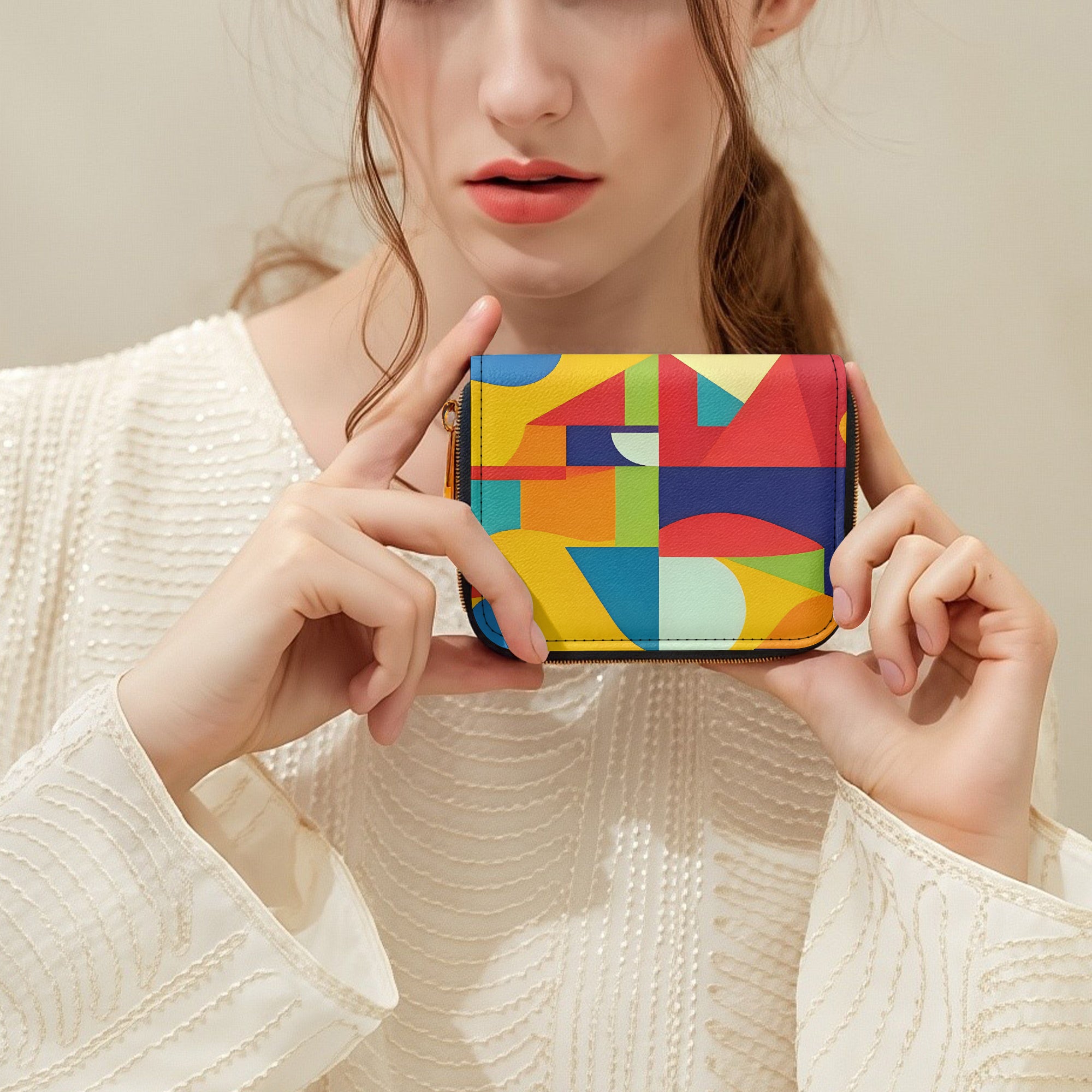 Bright Colors Bifold Zipper Wallet | Aura Regalia-AURA REGALIA 