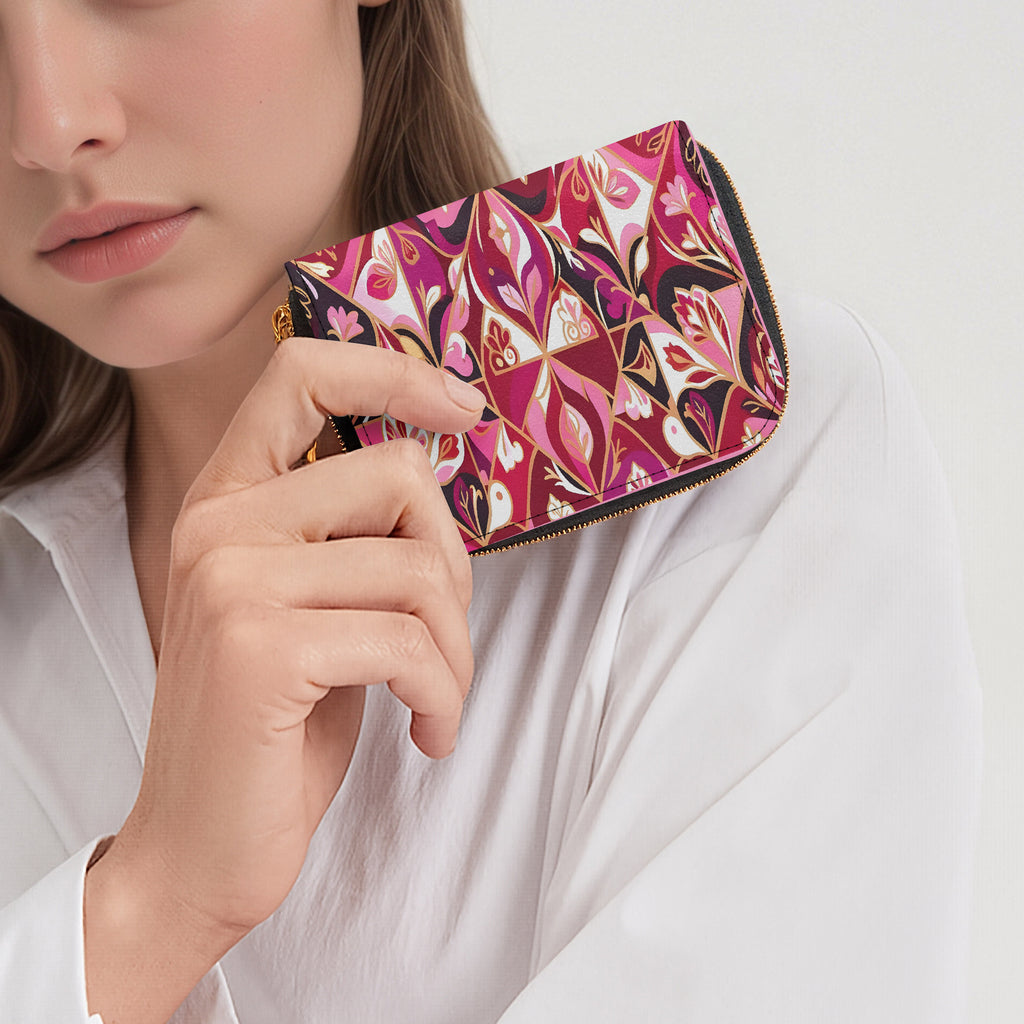 Queen of Hearts Bifold Zipper Wallet | Aura Regalia-AURA REGALIA 