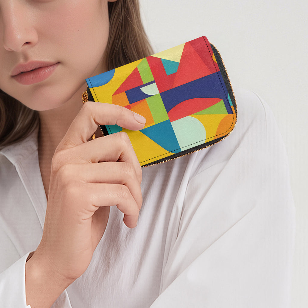 Bright Colors Bifold Zipper Wallet | Aura Regalia-AURA REGALIA 