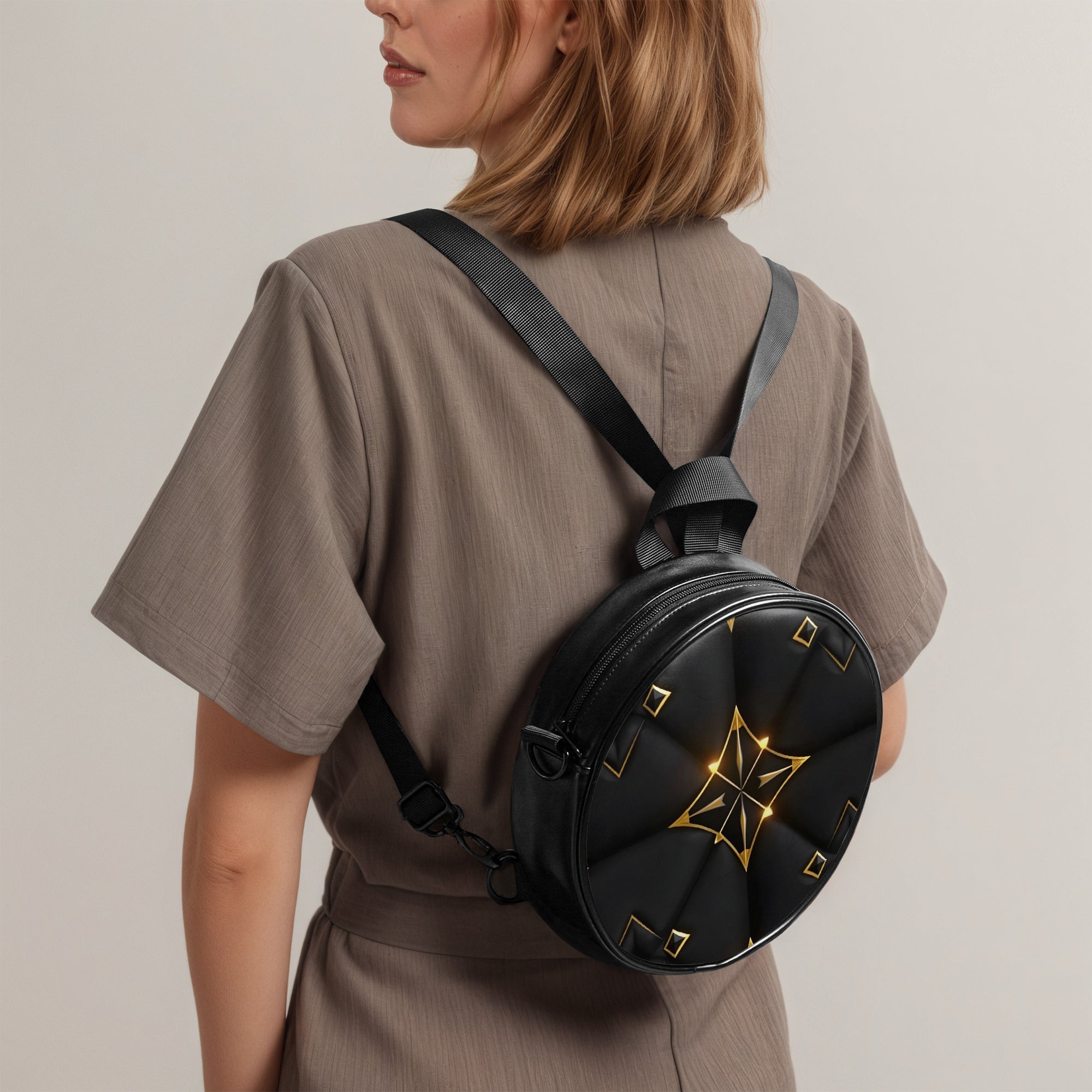 Noir Orbit Mini Backpack – Art Deco Capsule | Aura Regalia-AURA REGALIA 