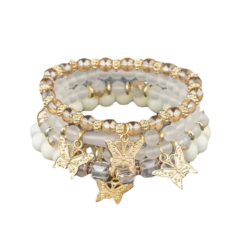 Design Sense Niche Twin Elastic Bohemian Butterfly Bracelet For Women-AURA REGALIA 