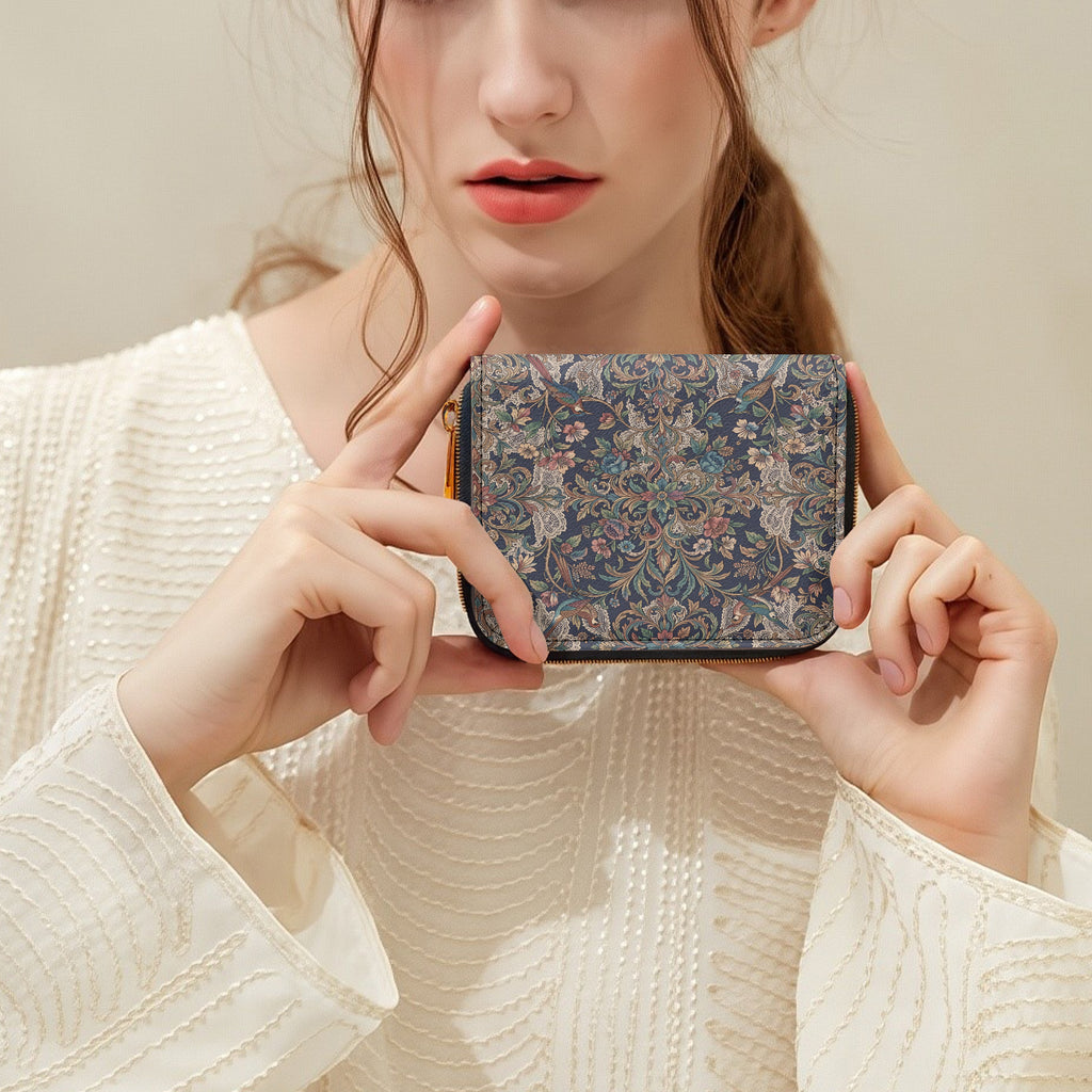 The Kensington Bifold Zipper Wallet | Aura Regalia-AURA REGALIA 