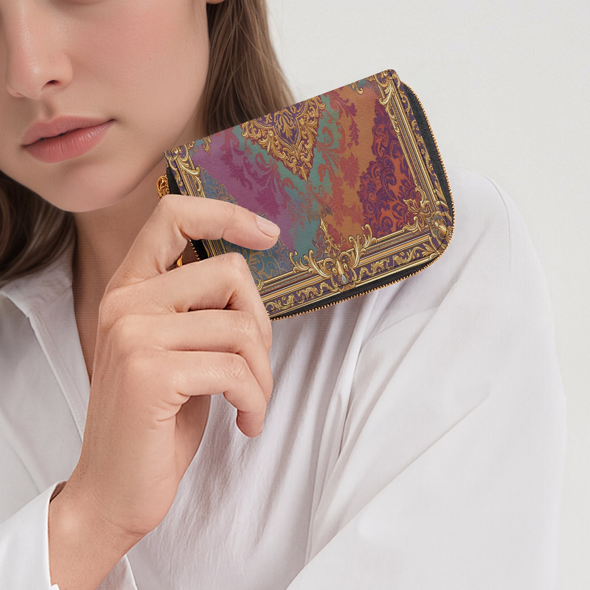 The Maria Theresa Bifold Zipper Wallet | Aura Regalia-AURA REGALIA 