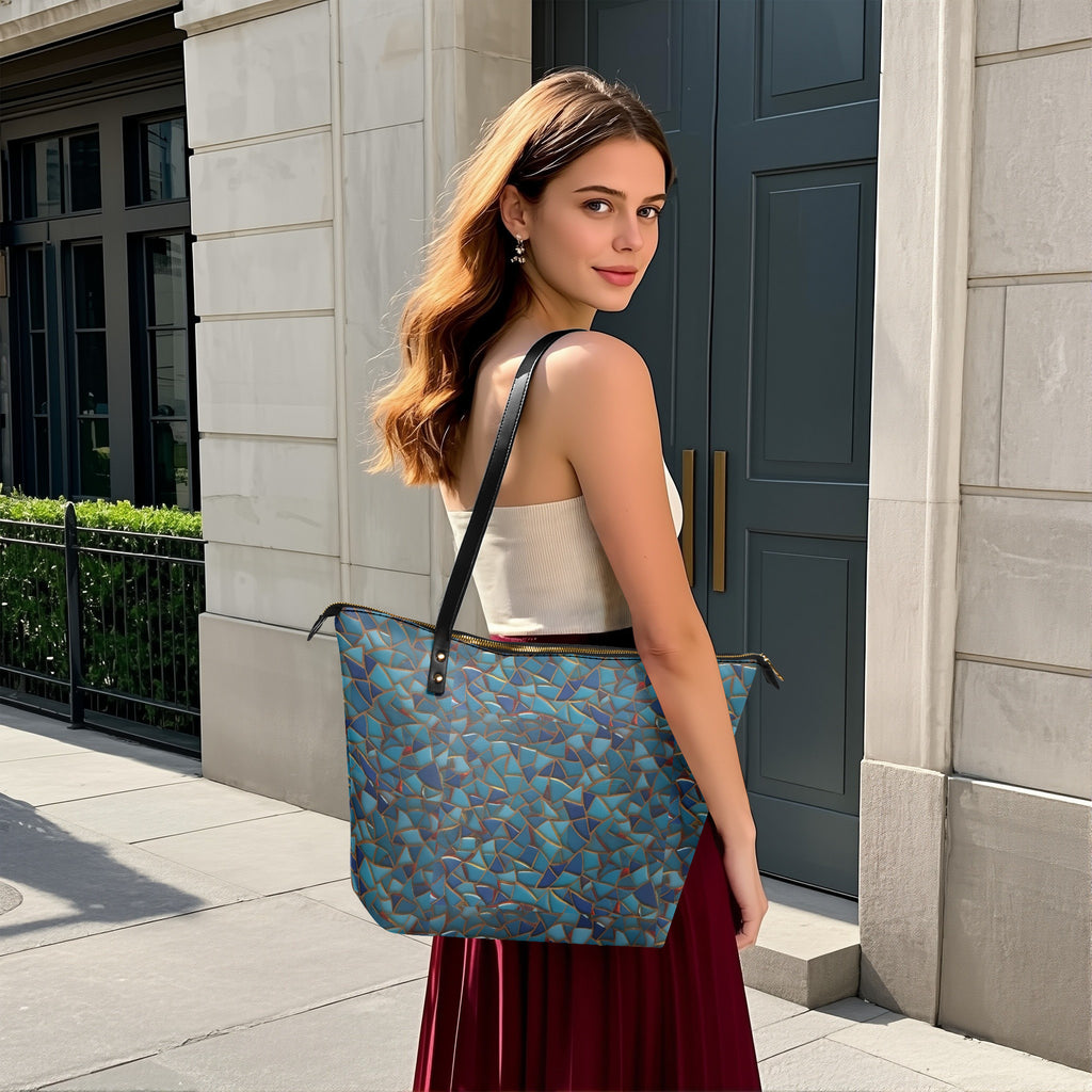 Stained Glass Roomy PU Tote Bag | Aura Regalia-AURA REGALIA 