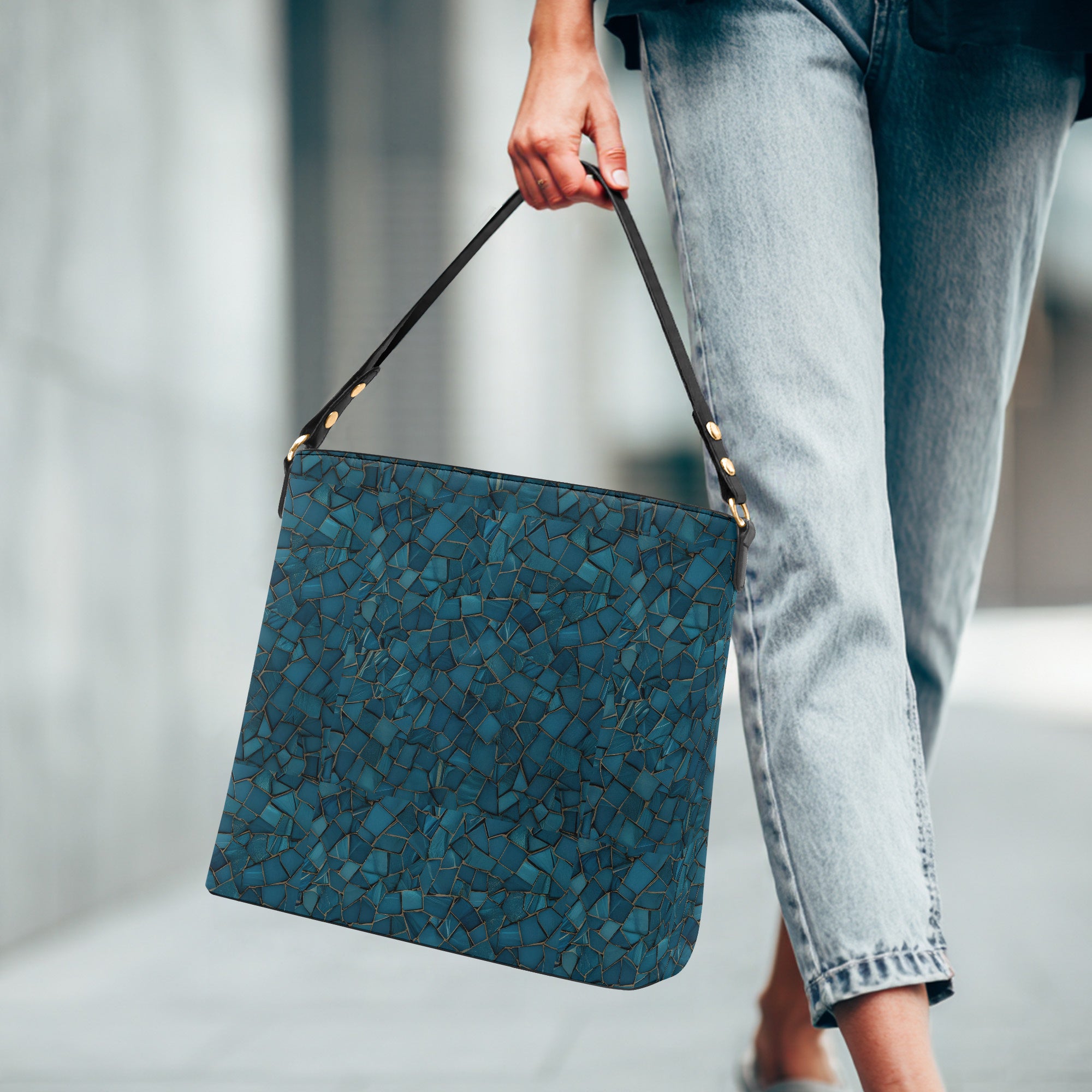 Stained Glass image Bucket Bag | Aura Regalia-AURA REGALIA 