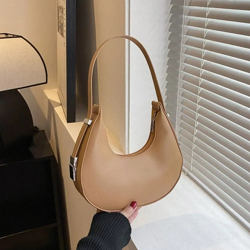 Clutch Handbags Half Moon Solid Color Hobos Bags
