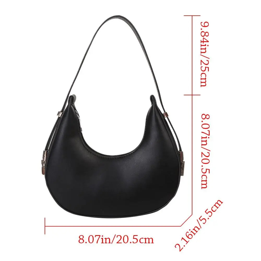 Clutch Handbags Half Moon Solid Color Hobos Bags