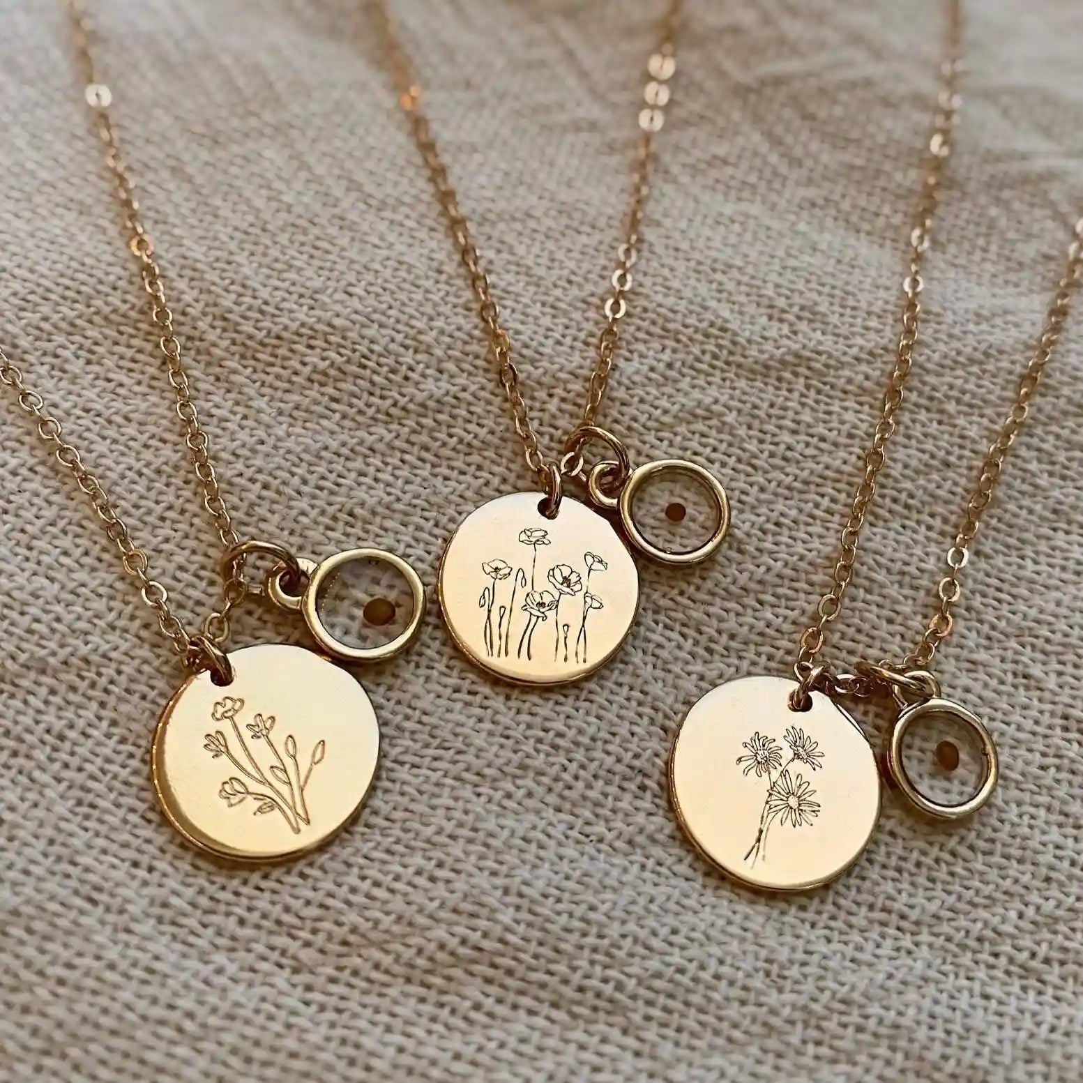 Poppy Necklace with Mustard Seed-AURA REGALIA 