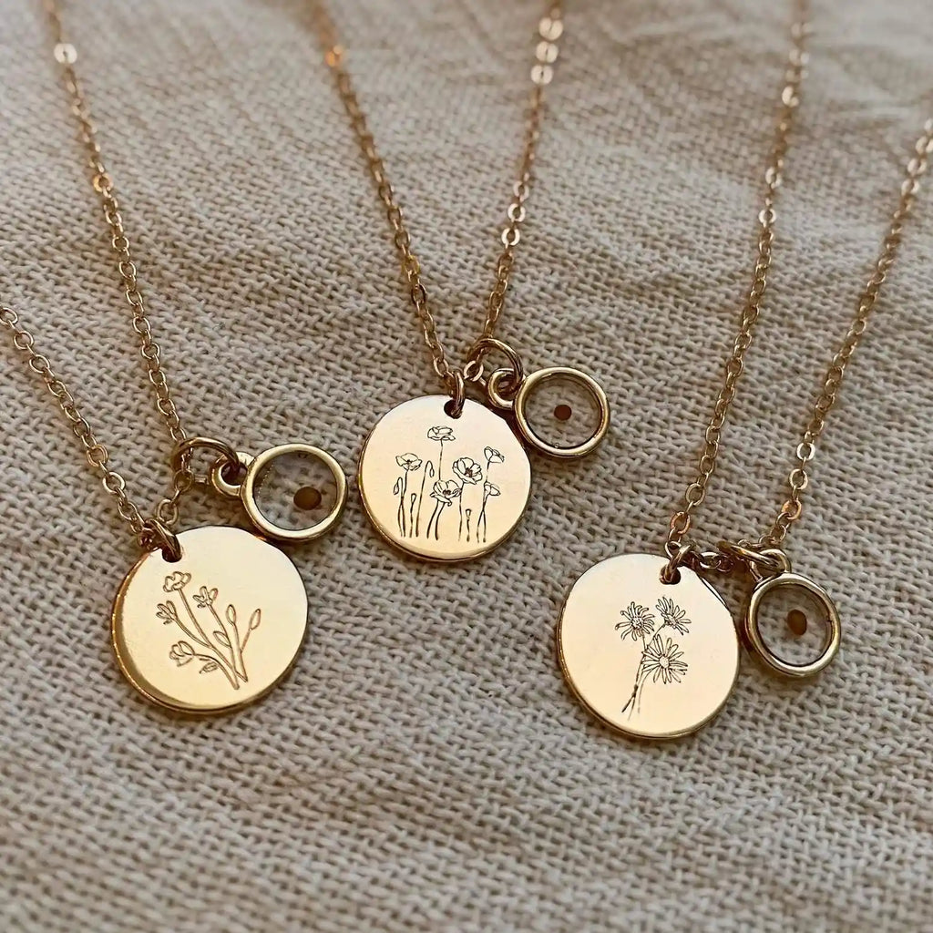 Wildflower Necklace with Mustard Seed-AURA REGALIA 