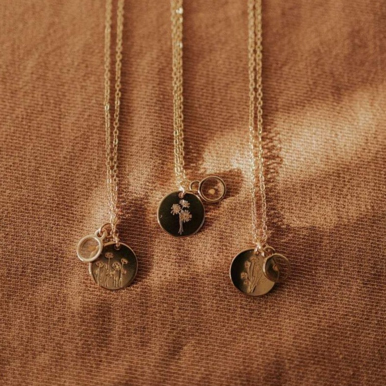 Wildflower Necklace with Mustard Seed-AURA REGALIA 