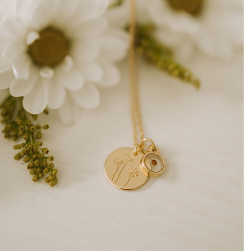 Buttercup Necklace with Mustard Seed-AURA REGALIA 
