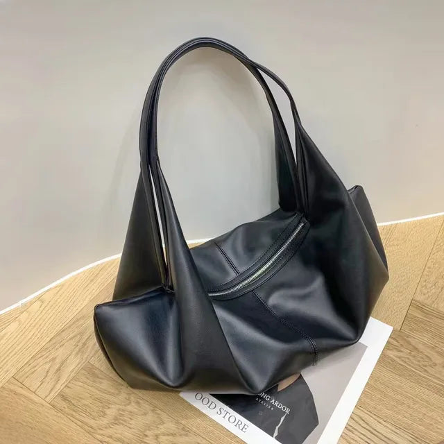 Checkerboard Market Women Underarn Shoulder Bag Vintage Dumpling Design Leather Tote Handbags Casual Phone Purses